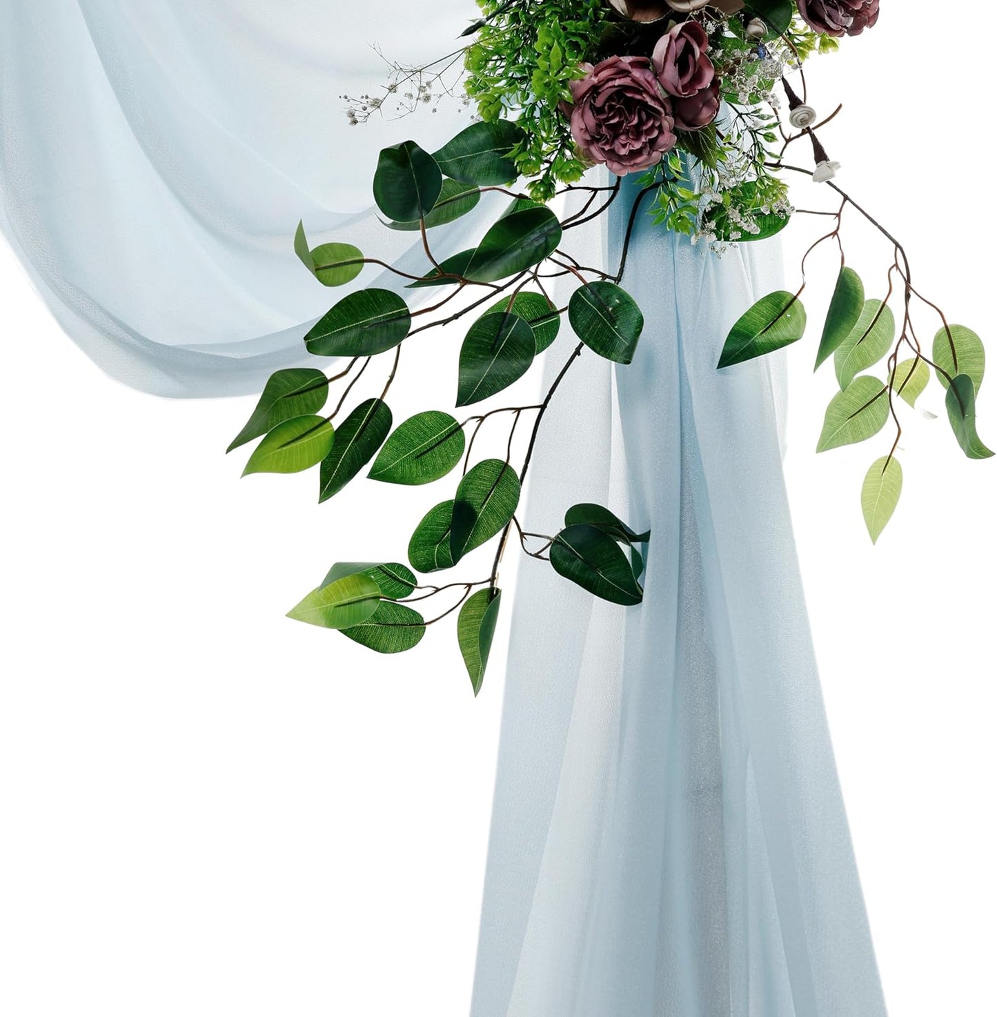 VDS Pack of 1 Panel (30 Inch X 30 Feet) Wedding Arch Draping Fabric Sheer Chiffon Fabric Drapery for Wedding Ceremony Reception Swag Backdrop Canopy Chuppah ARBO Altars Decoration (Baby Blue)