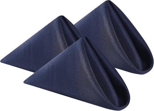 Cloth Napkins 20x20 inch Washable Polyester Dinner Napkins Soft Table Napkins for Wedding Party Dining Banquet(Navy,100PCS)