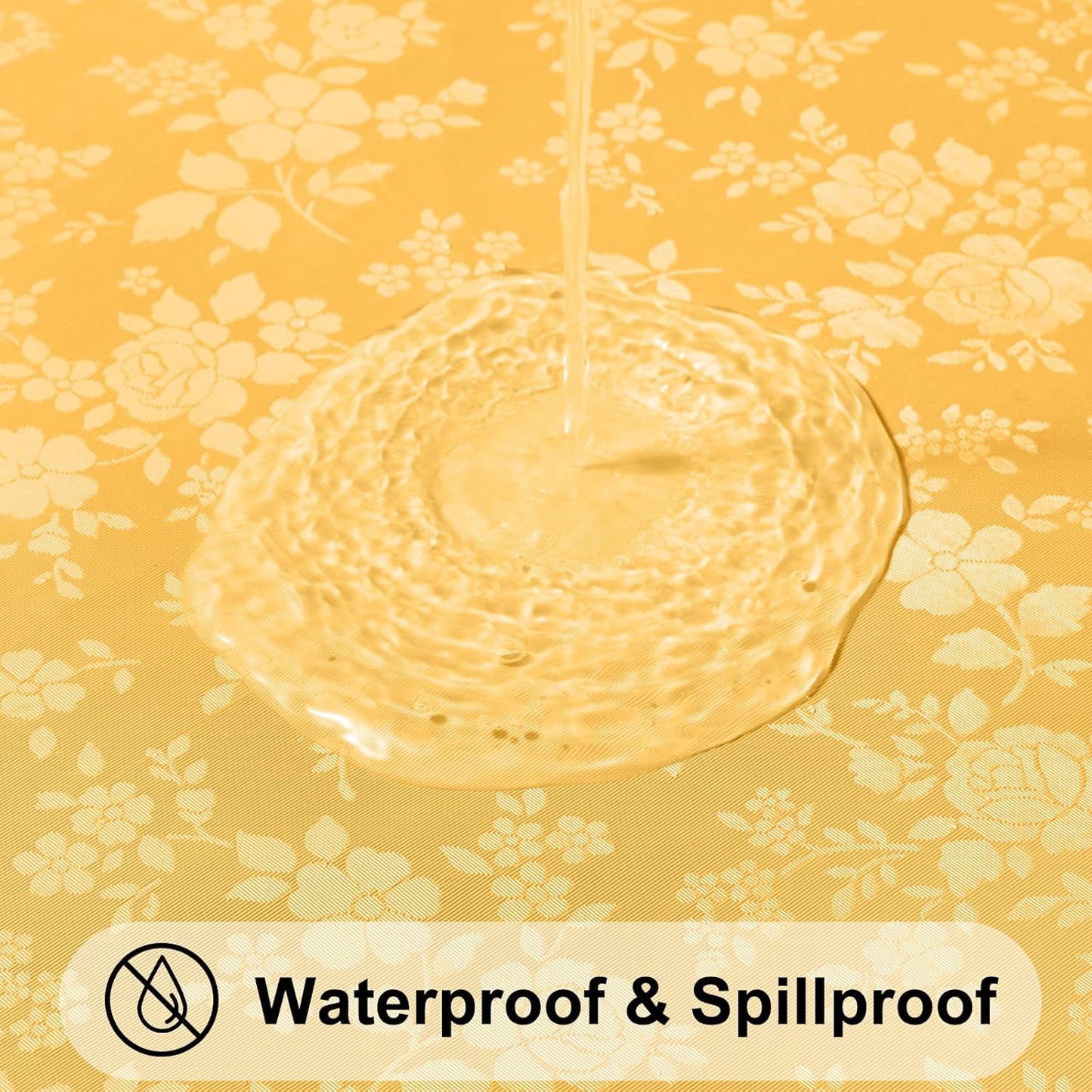 Smiry Rectangle Table Cloth, Waterproof Heavy Duty Vinyl Tablecloths, Wipeable Washable Table Cover for Kitchen and Dining Room (Mustard Yellow, 60" X 120")