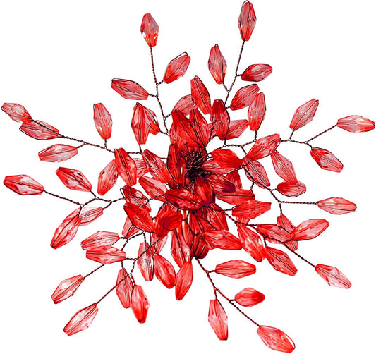 Christmas Napkin Rings Set of 6 for Dining Table Decoration Parties Everyday Metal Napkin Holder Leaf Red (Pack of 6)