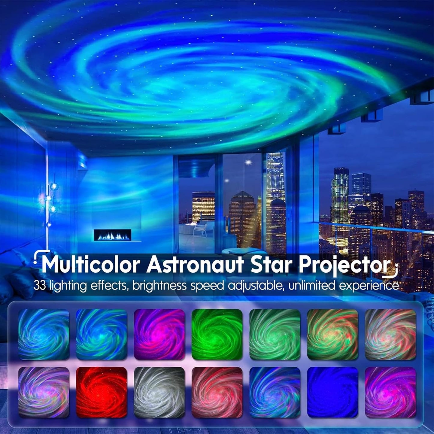 Rossetta Astronaut Projector, Space Projector Star for Bedroom, Galaxy Night Light with Timer and Remote, Kids Adults Room Decor Aesthetic, Gifts Christmas, Birthdays, White (HJ-XKD07)
