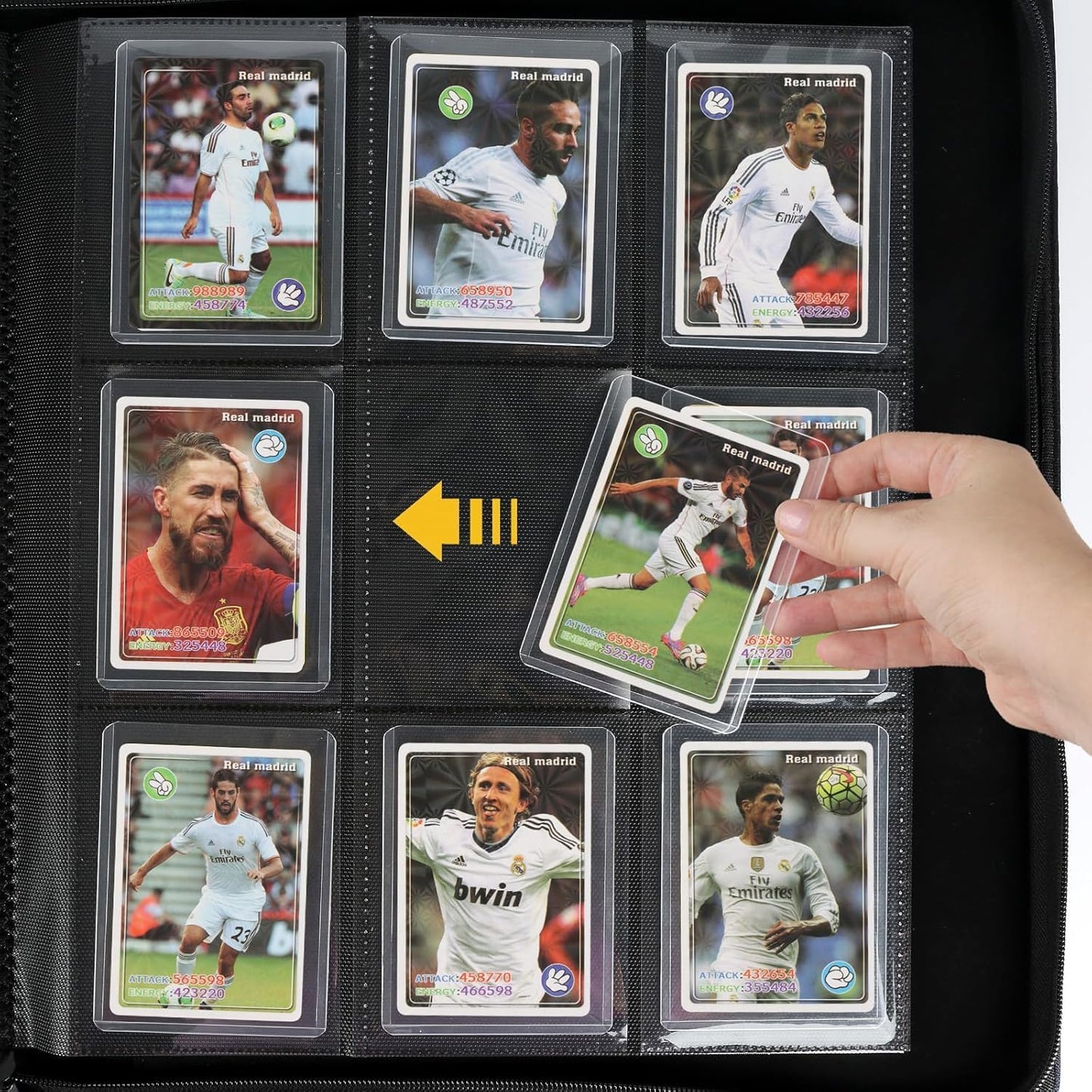 Toploader Binder with 9-Pocket Pages, Holds 288 "3×4" Rigid Toploader Hard Cases, Card Holder for Collectible Cards or Sports Cards, Durable Sleeves for Storage & Display (Red)