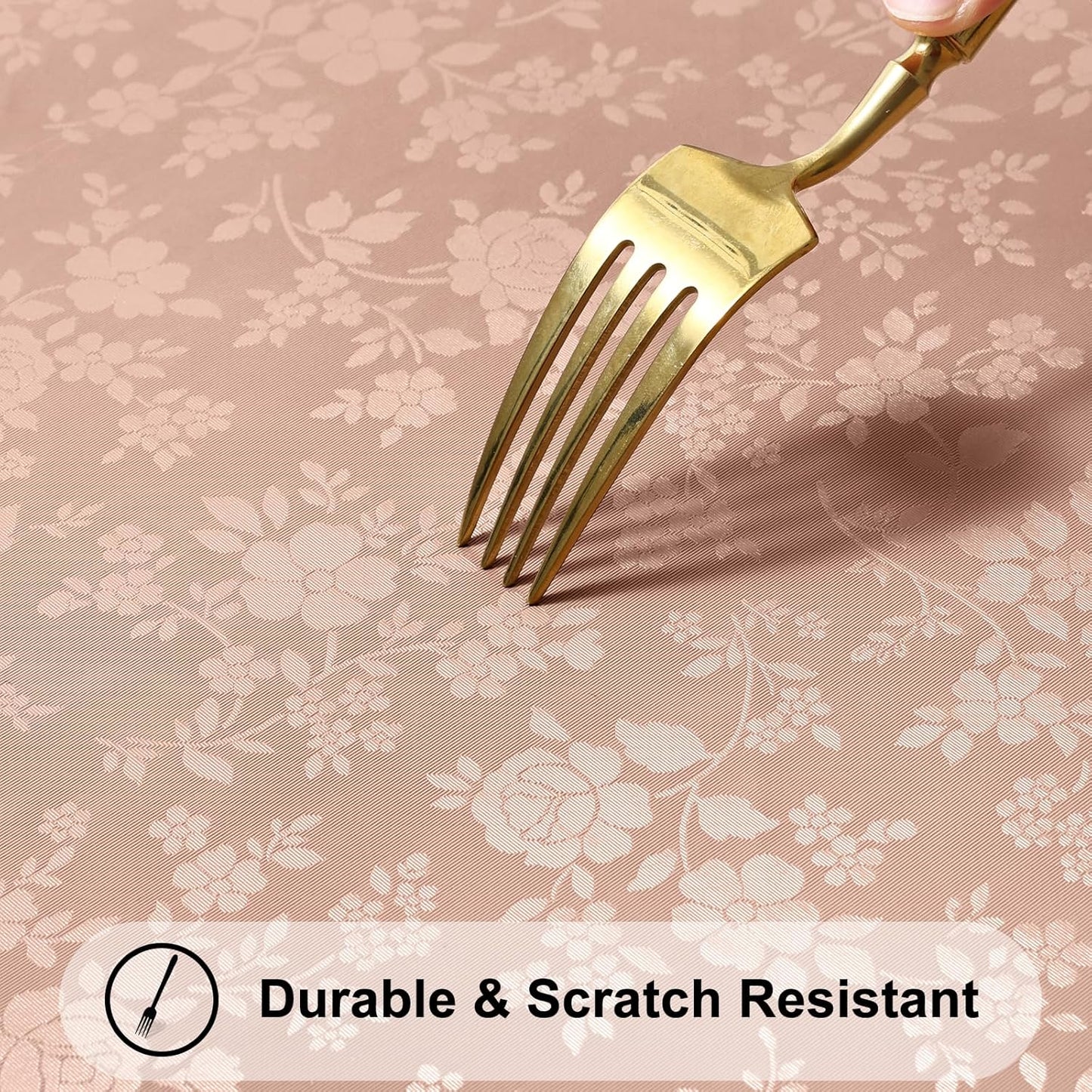 Smiry Rectangle Table Cloth, Waterproof Heavy Duty Vinyl Tablecloths, Wipeable Washable Table Cover for Kitchen and Dining Room (Tan, 60" X 102")