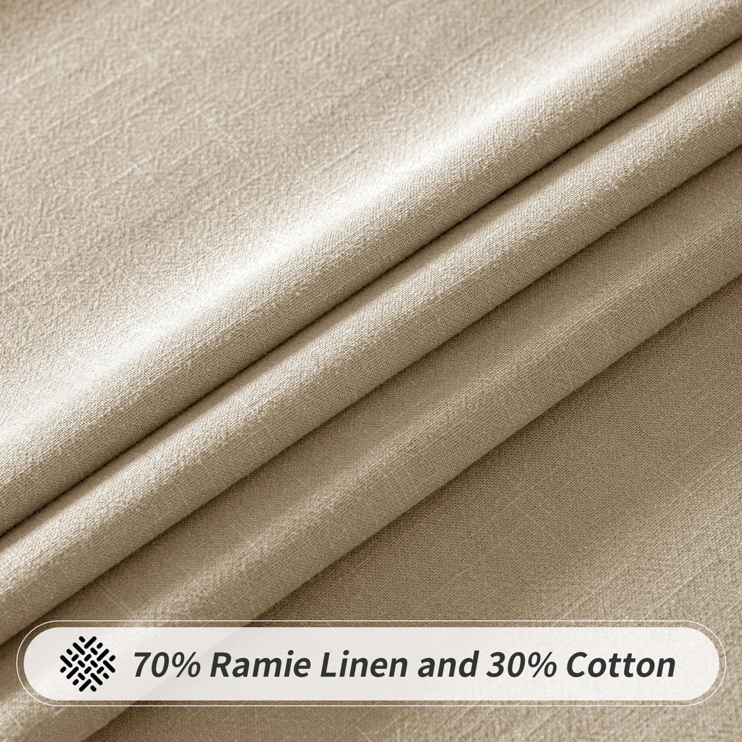 MIULEE Natural Linen Cotton Blend Tablecloth Rectangle, Luxury Waterproof Stain Resistant Durable Farmhouse Oblong Table Cloth for Dining Party Christmas Weddings Birthday, 52 x 84 inch, Ivory Cream