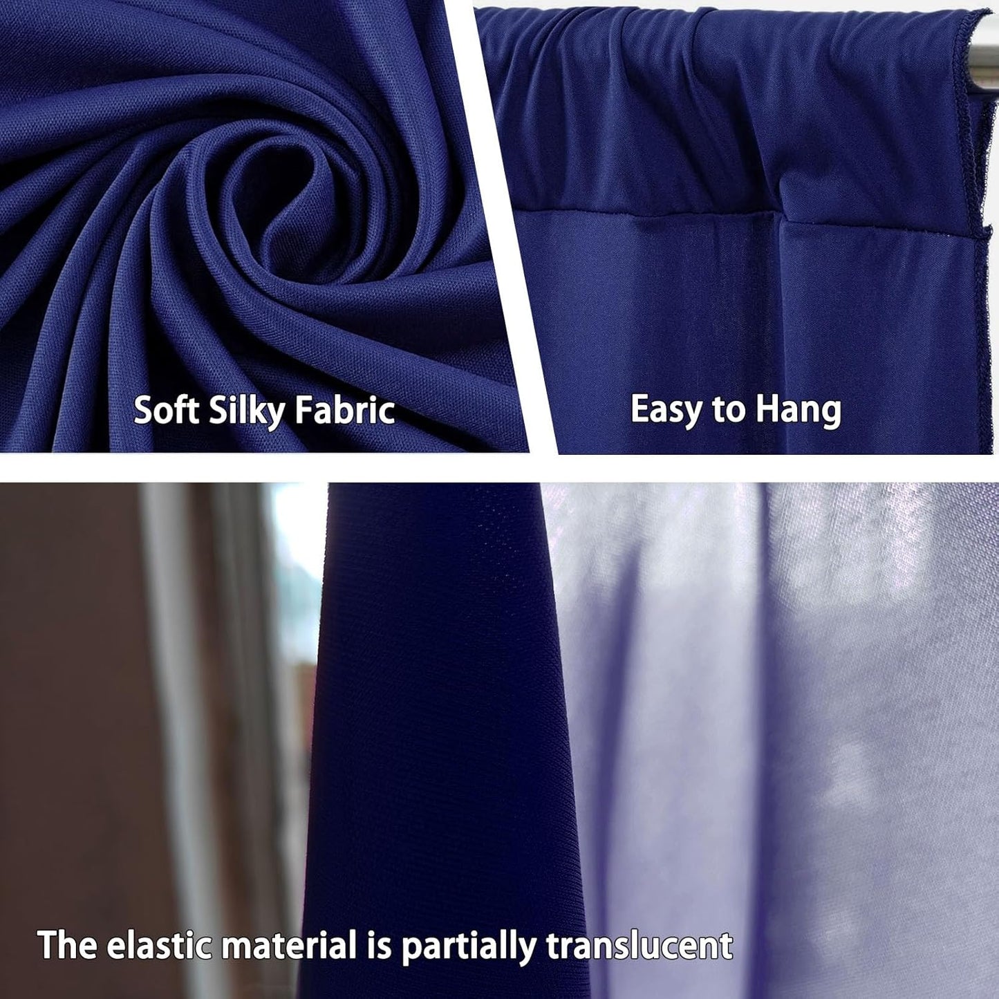 10 x 10 Feet Royal Blue Backdrop Curtain for Partie, Background Curtains for Photoshoot, Birthday, Wedding, Halloween, Thanksgiving, Christmas Day, New Year Party Decorations 5Ft x 10Ft, 2 Panels