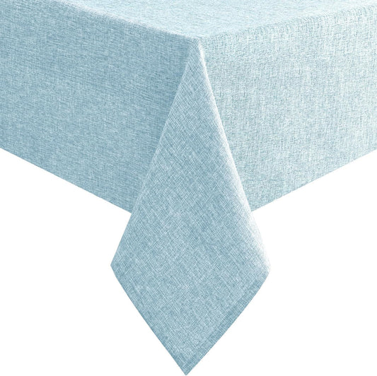 Hiasan Faux Linen Square Tablecloth - Wrinkle and Stain Resistant Washable Table Cloth for Kitchen Dining Room Holiday Table Cover for Dinner, Lux Slate Blue, 54 x 54 Inch