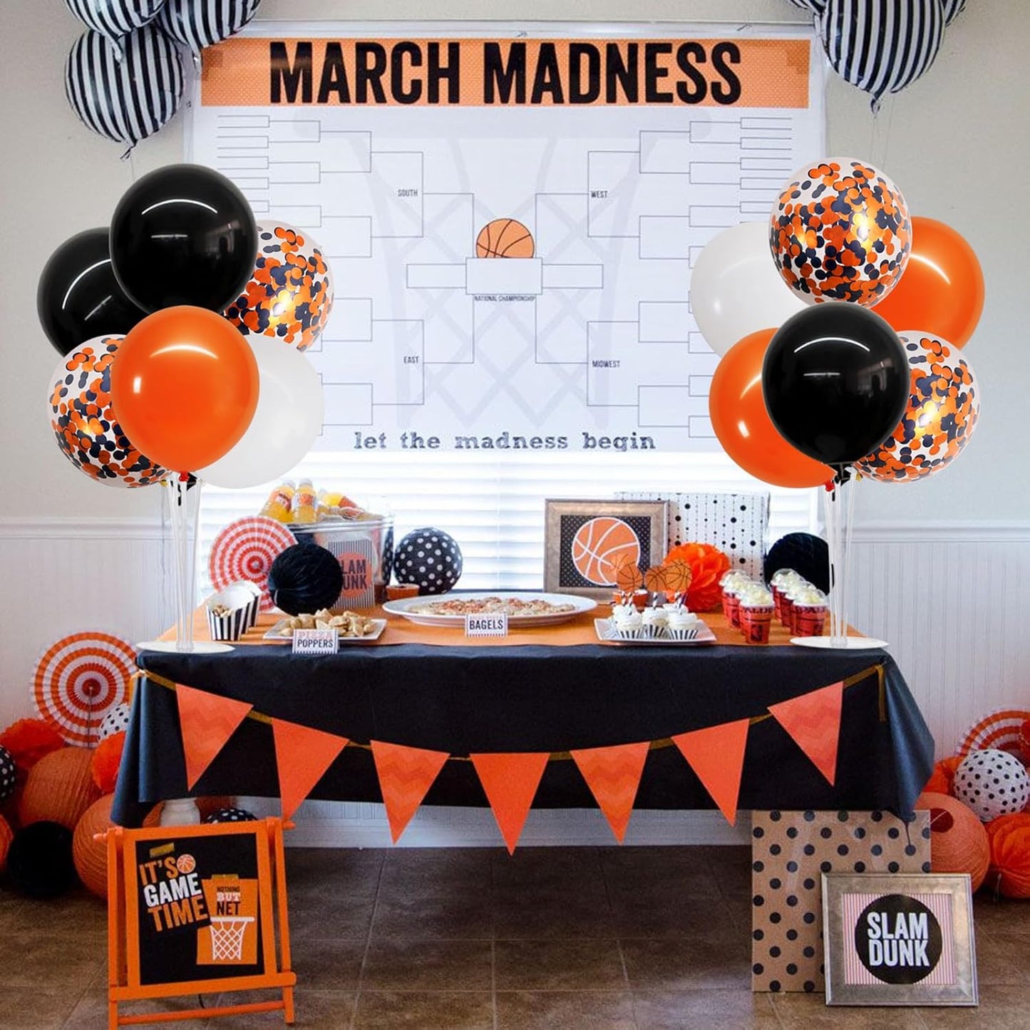 TONIFUL 4 Set Halloween Balloons Black Orange Confetti White Balloon Stand Centerpiece Table Decorations for Halloween,Celebration Party Bar,Anniversary,Graduation Decoration 2025