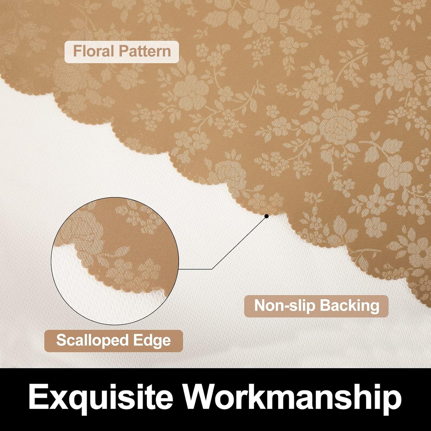 Smiry Round Table Cloth, Waterproof Heavy Duty Vinyl Tablecloths, Wipeable Washable Table Cover for Kitchen and Dining Room (Brown, 60" Round)