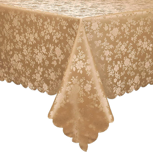 Smiry Rectangle Table Cloth, Waterproof Heavy Duty Vinyl Tablecloths, Wipeable Washable Table Cover for Kitchen and Dining Room (Brown, 54" X 78")