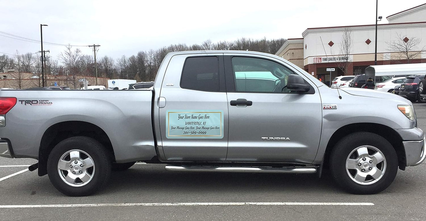 Car Magnet Signs Custom - 24"x12" (Set of 2), 30-mil Thickness with Rounded Corners (Teal)