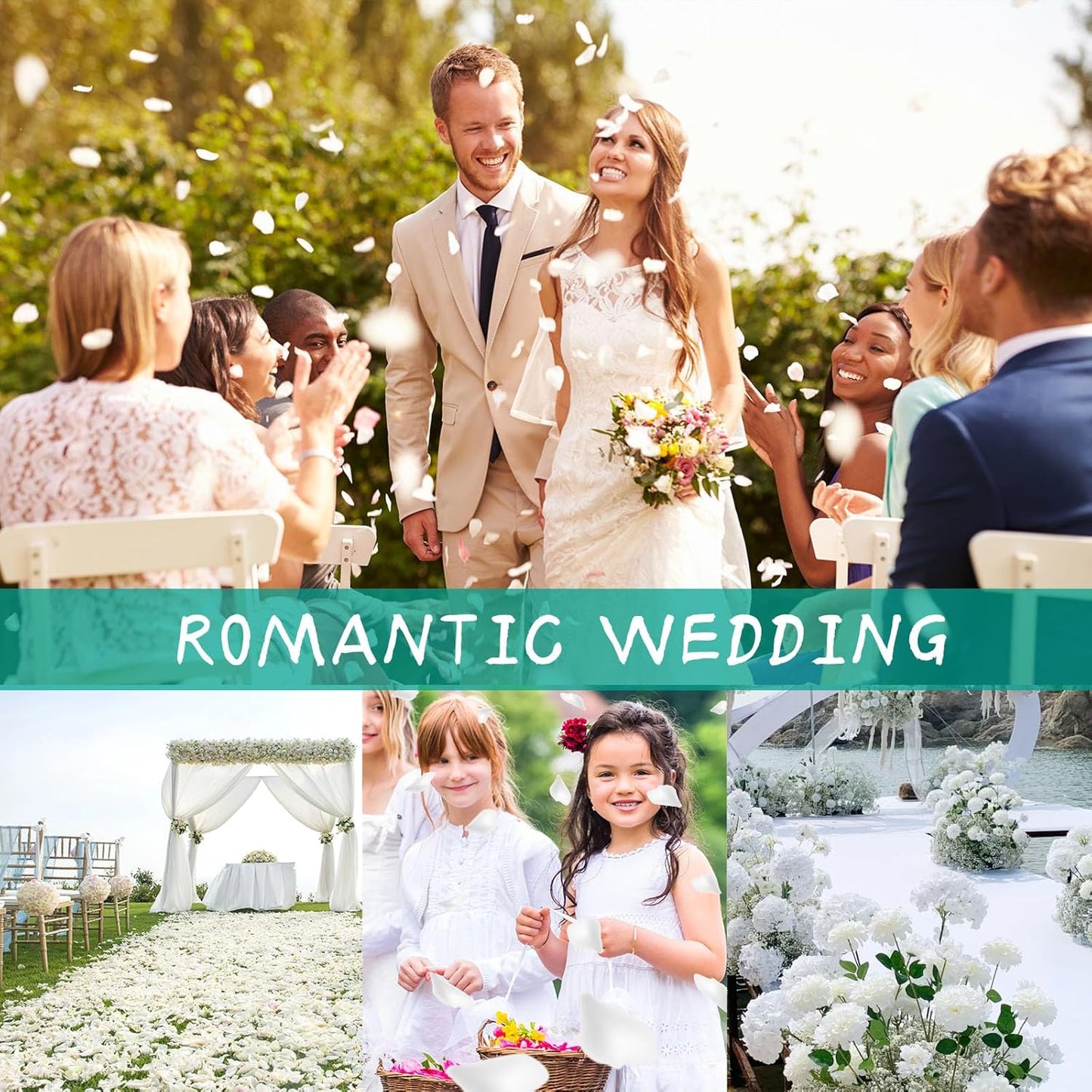 Dried Real Hydrangea Petals, Natural Preserved Dry Flower Petal for Wedding Party Dinner Table Decor, Romantic Night for Her, Engagement, Bridal Shower, Valentines Day, Confetti (1.1oz, Ivory White)