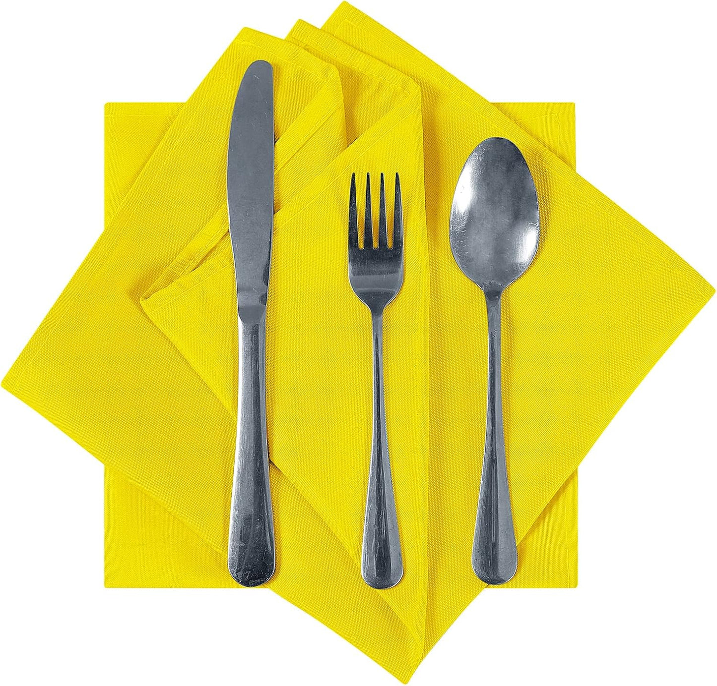 Cloth Napkins 20x20 inch Washable Polyester Dinner Napkins Soft Table Napkins for Wedding Party Dining Banquet(Yellow,50PCS)