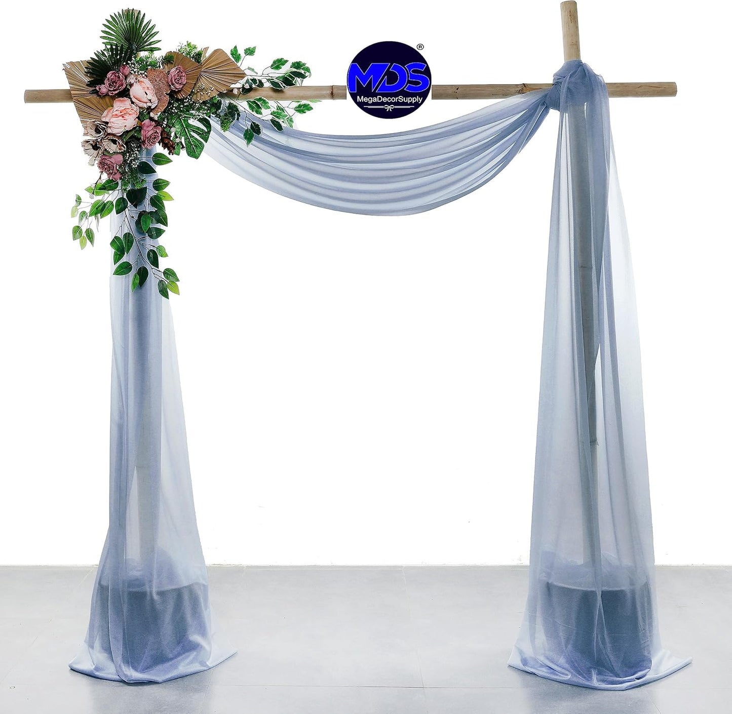 MDS Halloween Chiffon Draping Fabric - 1 Panel, 30" Wide x 20ft Long - Sheer Spooky Arbor & Canopy Drapery for Haunted House Backdrops, Party Ceilings, DIY Costumes & Themed Events - Dusty Blue