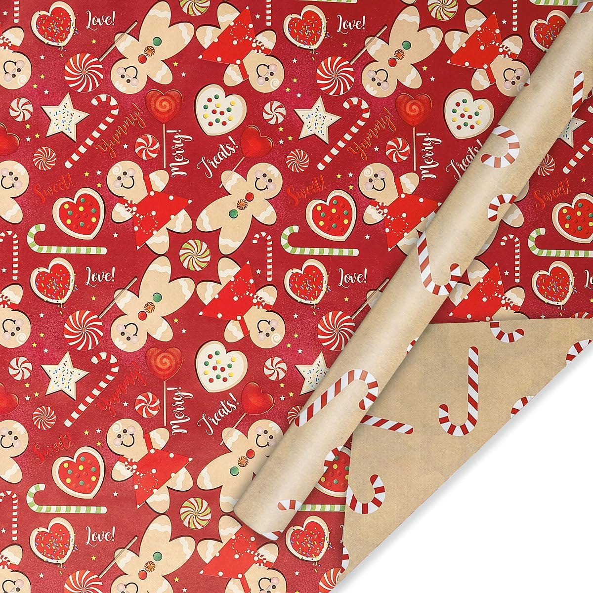 Current Sweet Treats Double-Sided Rolled Christmas Wrapping Paper - Premium Jumbo 23-Inch x 32-Foot Gift Wrap Roll, 61 Square Feet Total