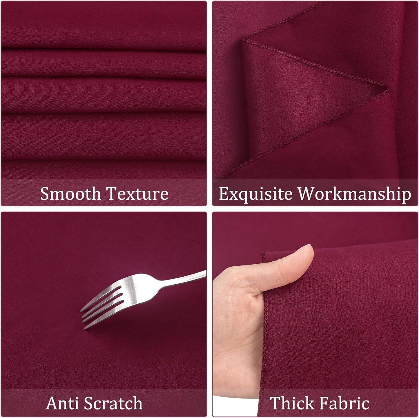 8 Pack Round Tablecloth 70 Inch Round Table Covers Bulk Washable Polyester Fabric Round Table Clothes for Wedding Party Reception Banquet Buffet Restaurant (Burgundy, 70 Inch)