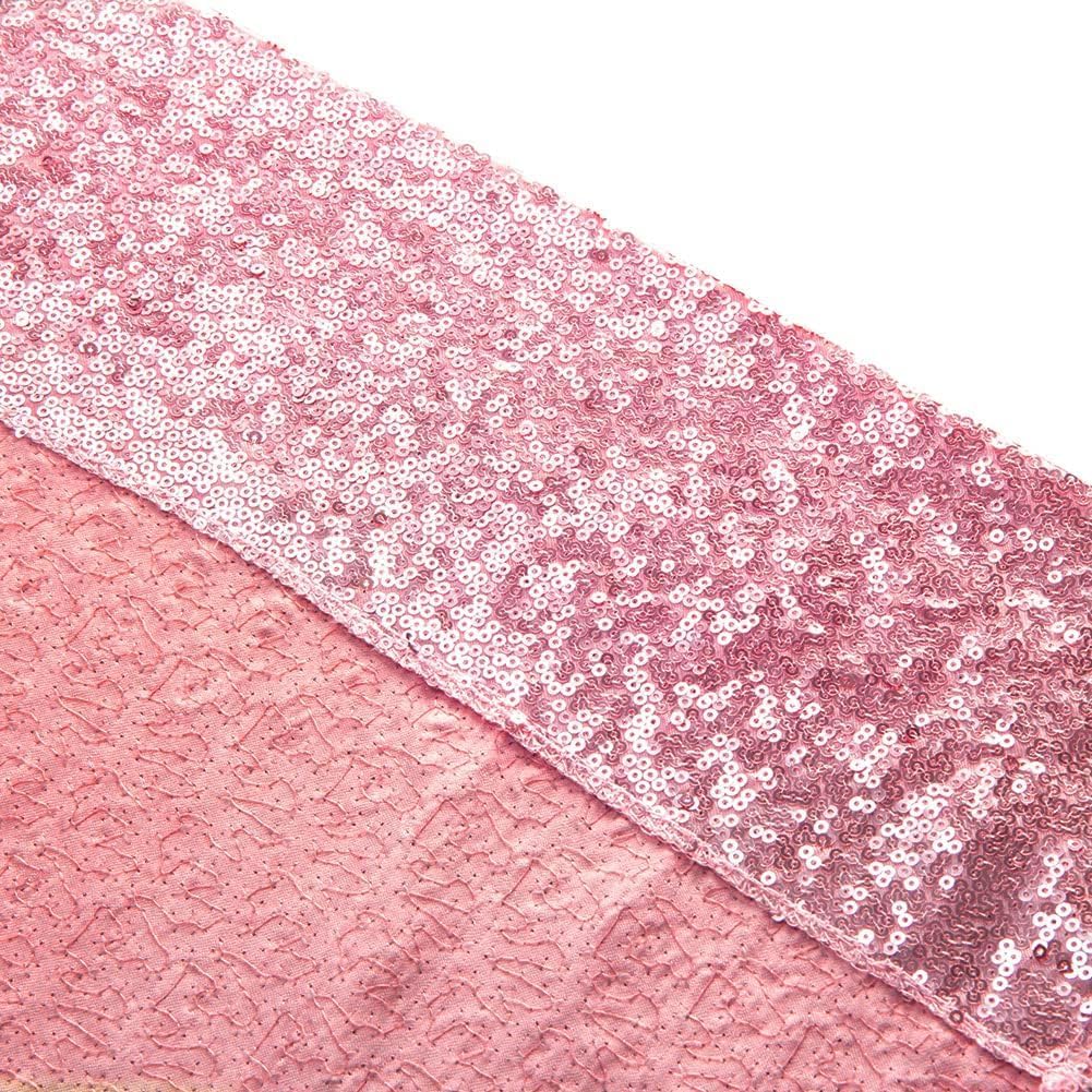 Poise3EHome 8Ft x 8Ft Fuchsia Pink Sequin Backdrop, Glitter Thick Satin Sequin Background Drapes, Sparkly Opaque Photography Curtain Backdrop for Wedding Party Holiday Festival Decor