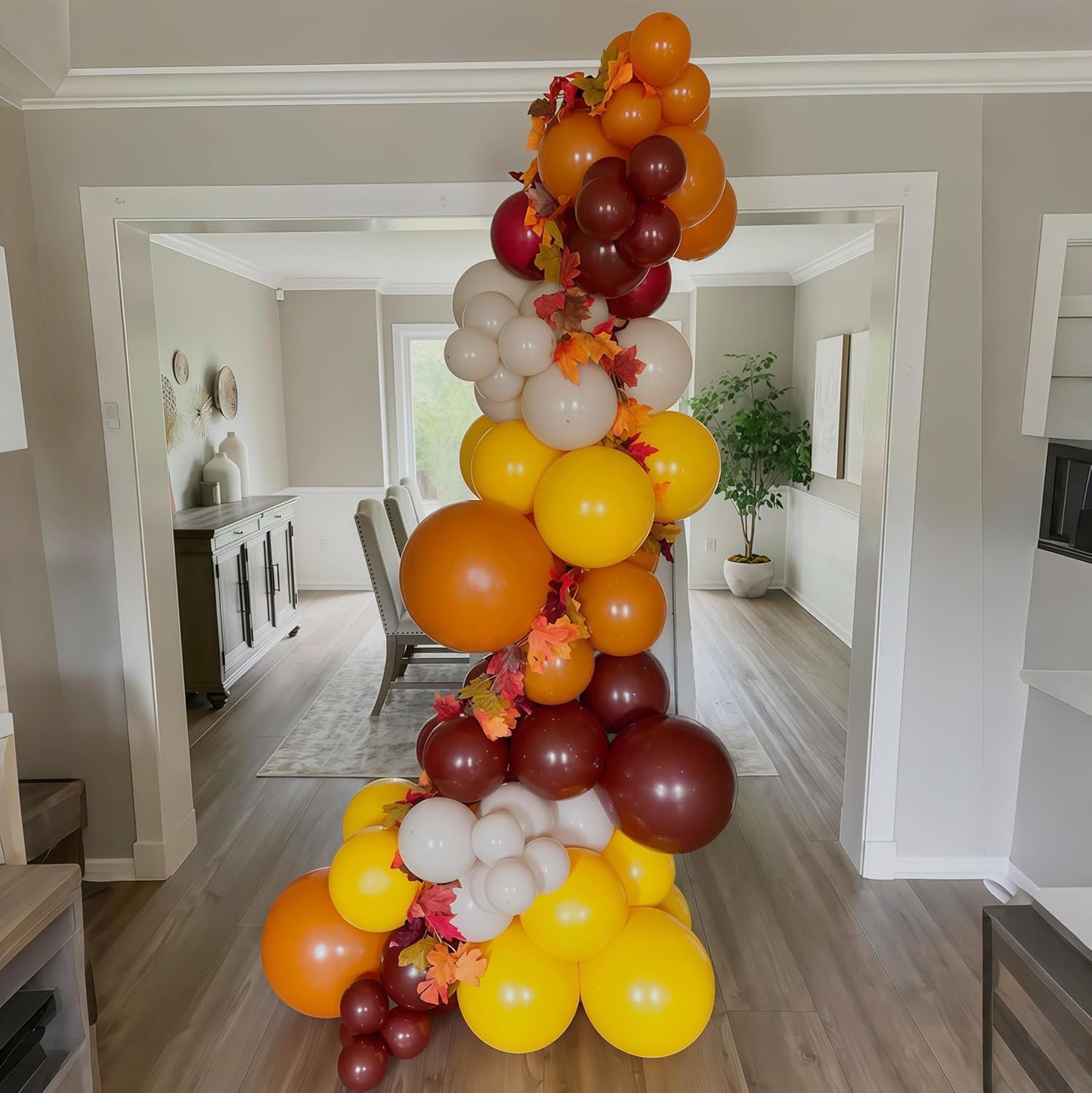 Burnt Orange Brown Balloons, 12 Inch 35PCS Fall Balloons with Orange Brown Yellow Burgundy Maroon Latex Balloon for First Fall Baby Shower Thanksgiving Autumn Harvest Market Birthday Party Decorations