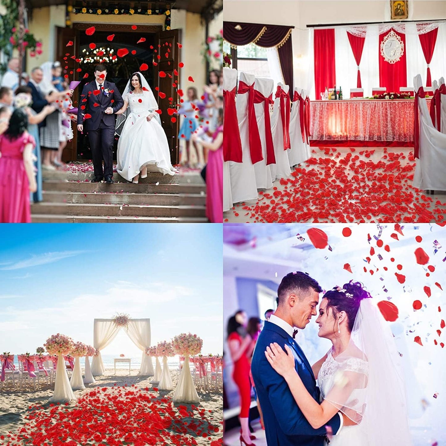 Ouddy Decor 3000 Pcs Rose Petals Artificial Flowers for Valentine's Wedding Decor Romantic Night Bridal Party Home Decorations, Red