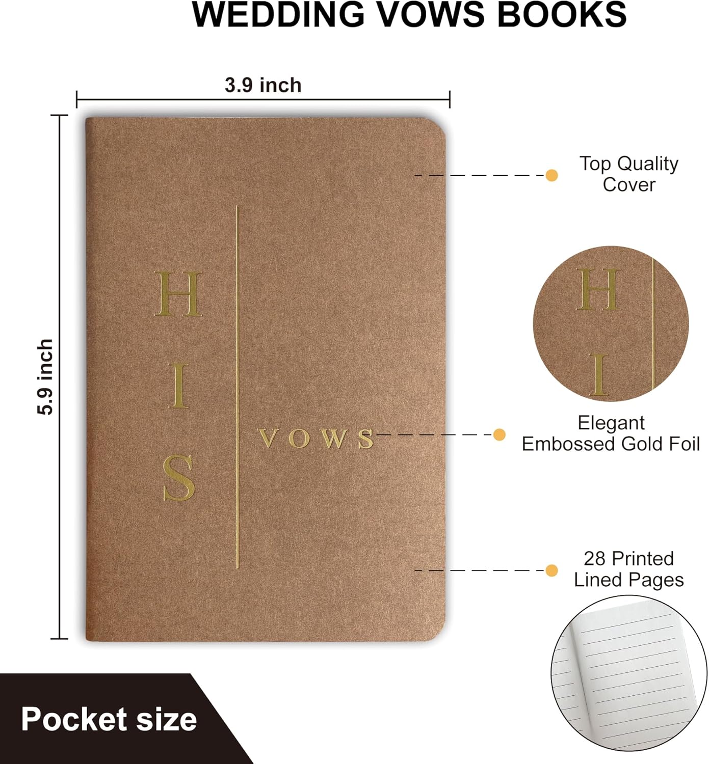 Wedding Vow Books His and Hers, Wedding Registry Gifts Ideas for Bride & Groom,Wedding Essentials