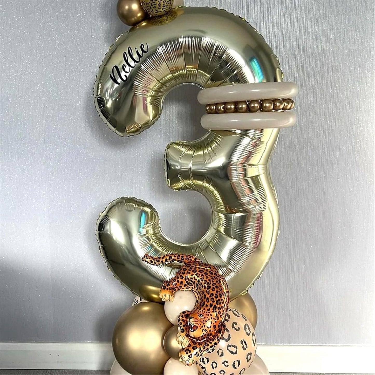 40'' Champagne Gold Number 7 Balloon, Self Inflating Foil Number Balloons Set 0-9, Light Gold Digital 7 Helium Balloon for Girls Boys 7th Birthday Graduation Party Decorations Anniversary Supplies