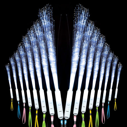 25 Pcs White Fiber Optic Wands,3 Models Wedding Sparklers,Glow Sticks Light up Sticks Led Light Wands Fit Wedding Bridal Shower Birthday Valentine's Day