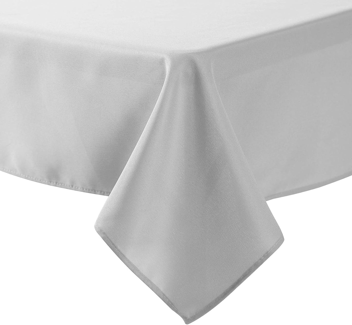 Cupuamon Square Tablecloth 90x90 inch Washable Polyester Fabric Table Cloth for Wedding Party Dining Banquet Decoration（90x90,Silver）