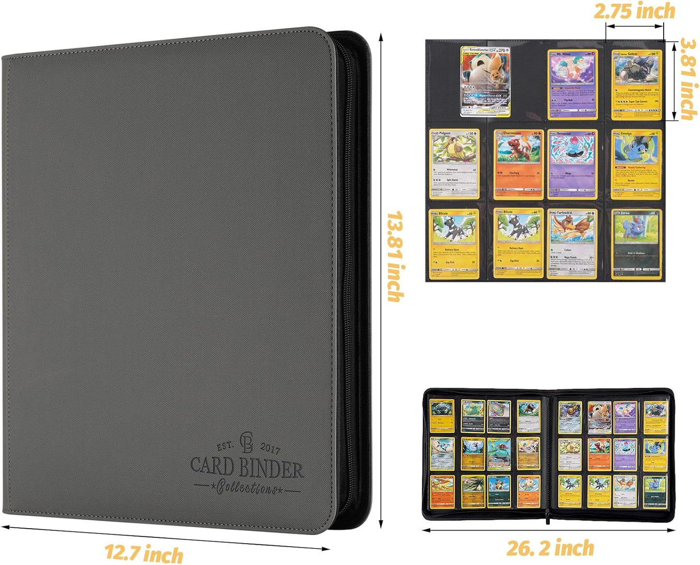 Trading Card Binder, Card Collection Binder Album Folder with 720 Side Loading Pockets, 12 Pocket Trading Card Album Folder for TGC,MTG, Baseball Cards, Yugioh