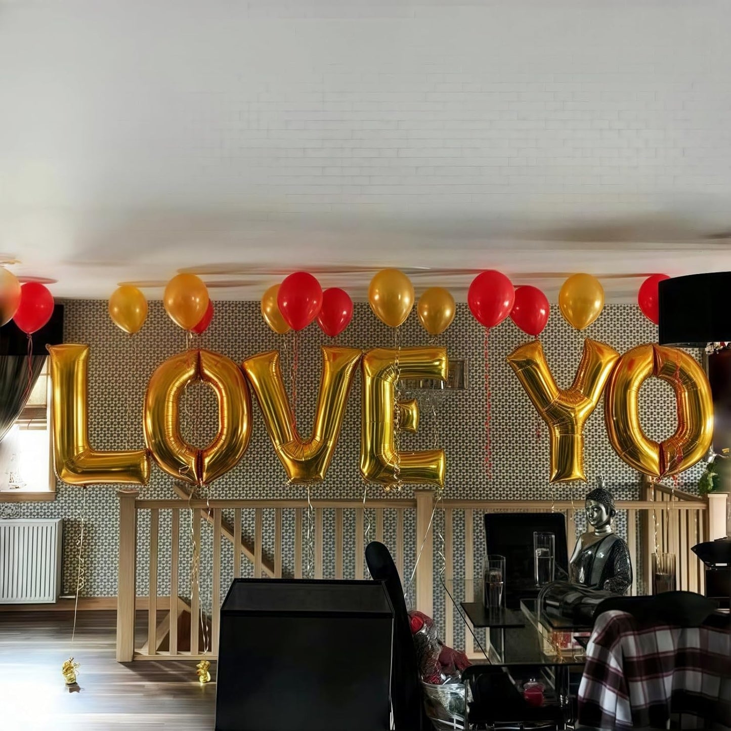 Custom Letters Balloon Gold, Large Helium Alphabet Name Balloon L Decor, 40 Inch Self Inflating Mylar Letter Foil Word Customize Balloons for Girls Women Birthday Anniversary Party Decoration Supplies