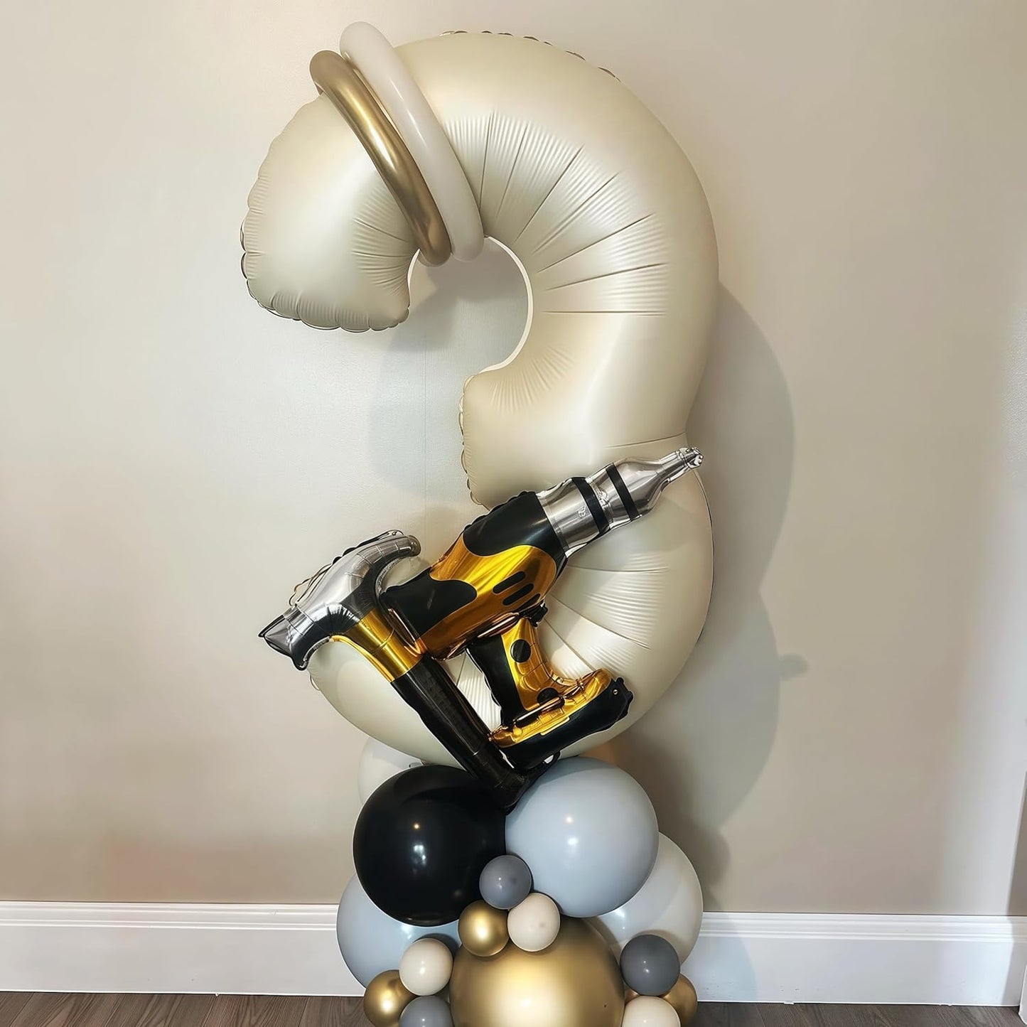 Cream 9 Balloon Number 40 Inch Cream White Number 9 Balloon Helium Mylar 9 Balloon for Birthday Party Decoration