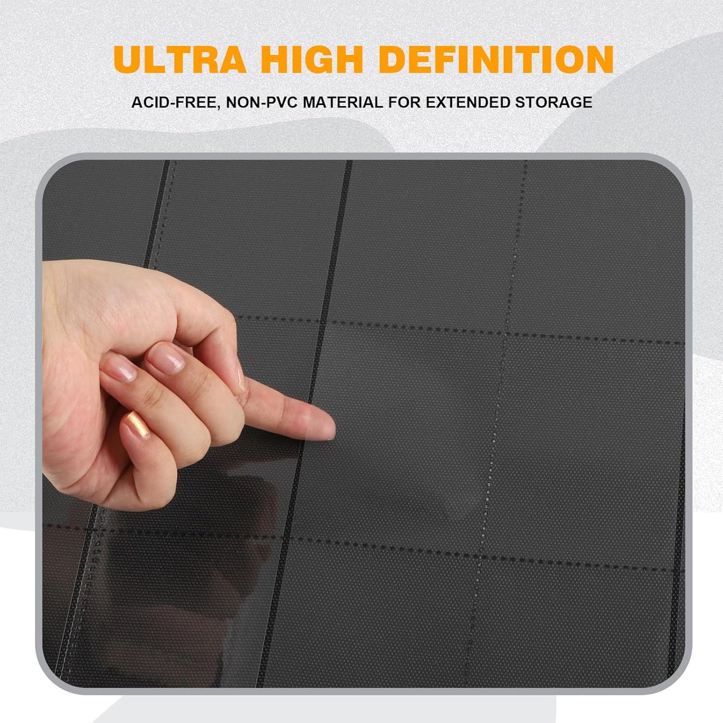 20-Pocket Card Binder, Trading Card Binder Holds 2000 Cards, Premium Zippered Trading Card Album Compatible with TCG, Game & Sports Cards (Carbon ash)