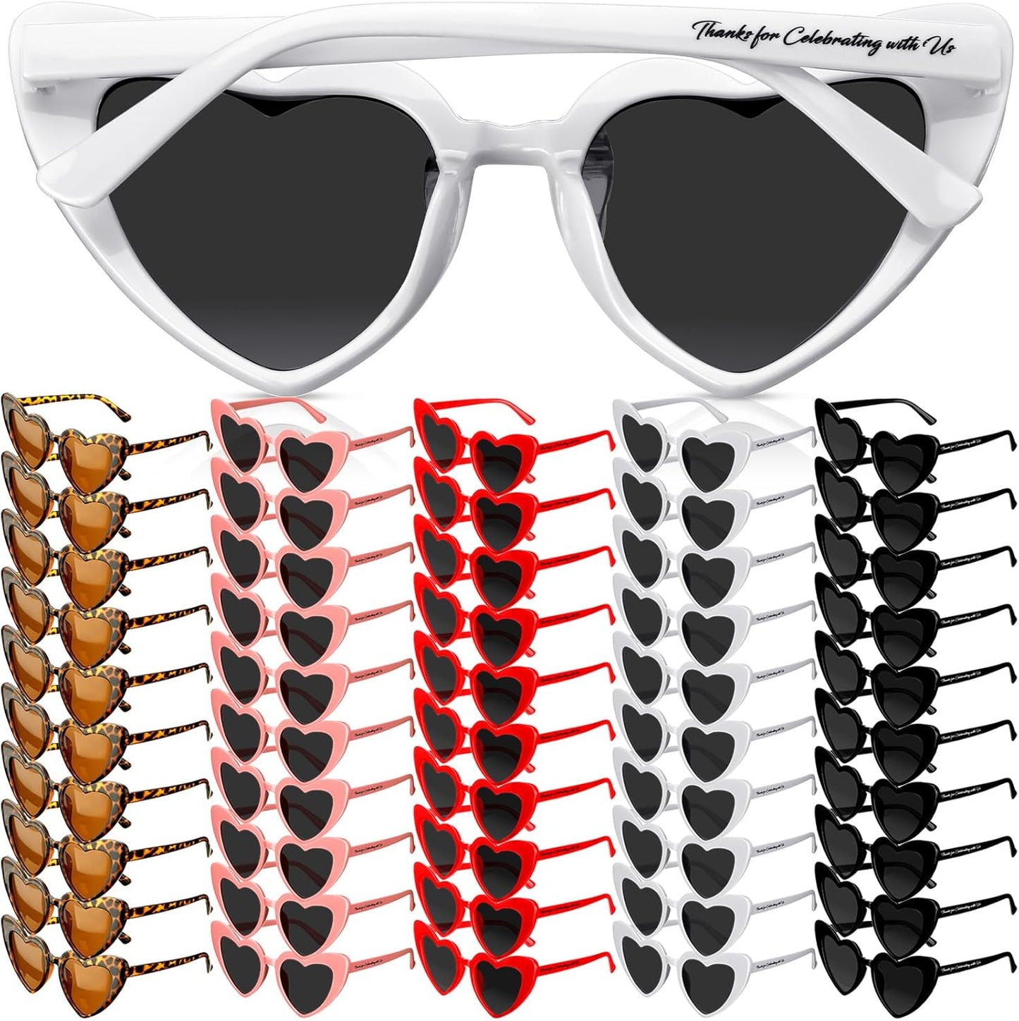 Vabean Wedding Heart Sunglasses Bulk Wedding Gifts Bachelorette Bridal Party Favors for Guests Reception