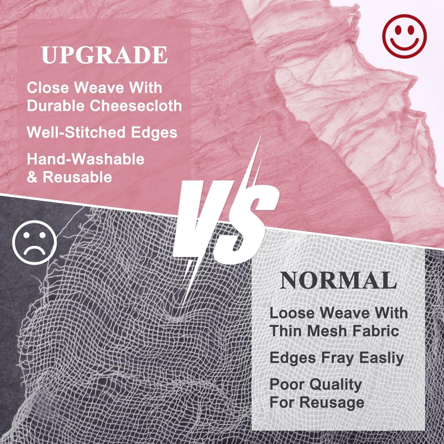 Asee'm 2pcs Cheesecloth Table Runner 120 Inches Long Pink Boho Gauze Cheese Cloth Runner 10FT Rustic Sheer Table Runners for Christmas Wedding Party Baby Shower Spring Easter Decoration