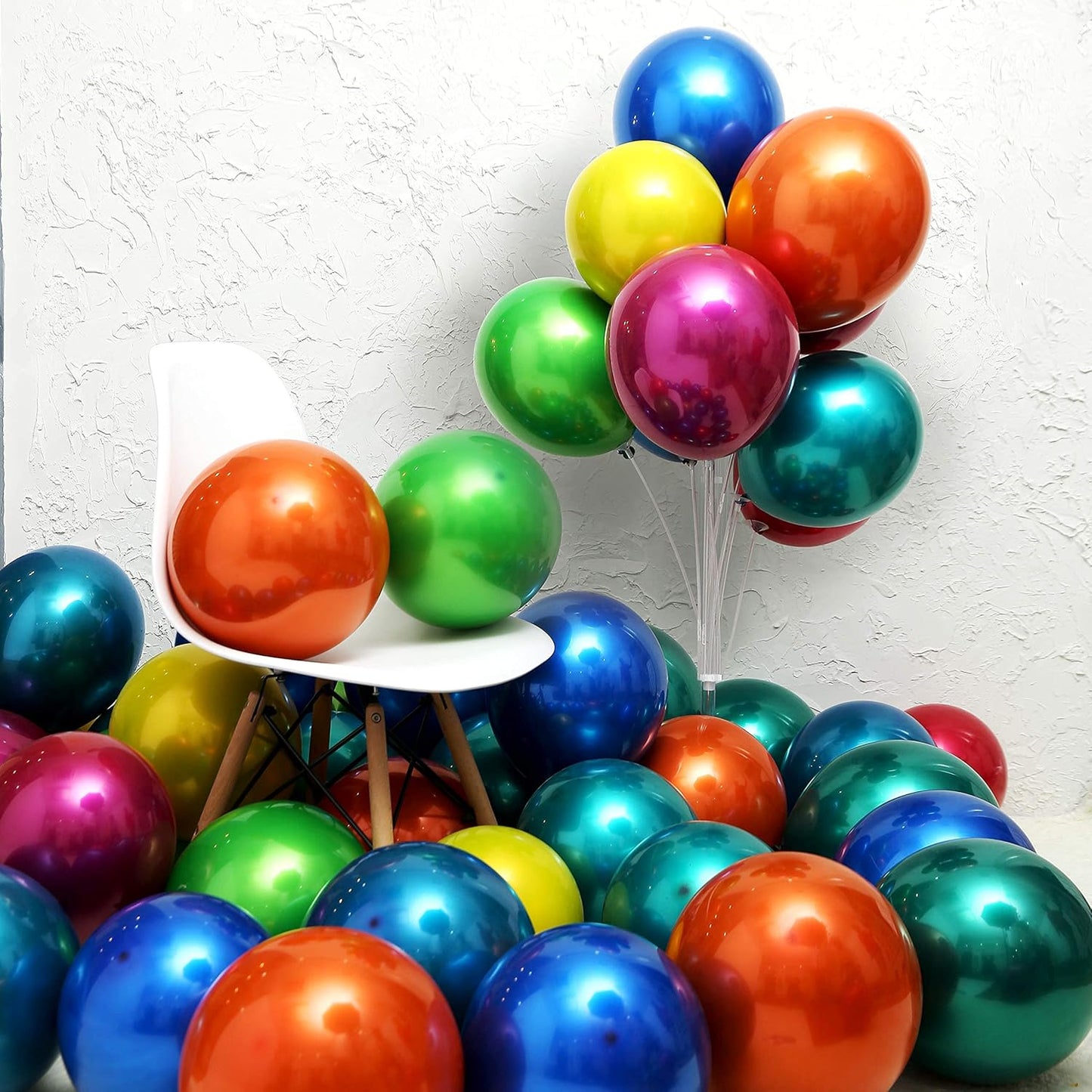 Metallic Yellow Balloong 50pcs 12 inch metallic chrome yellow balloons,double layer yellow balloons are more durable suitable for wedding,birthday party balloon decorations