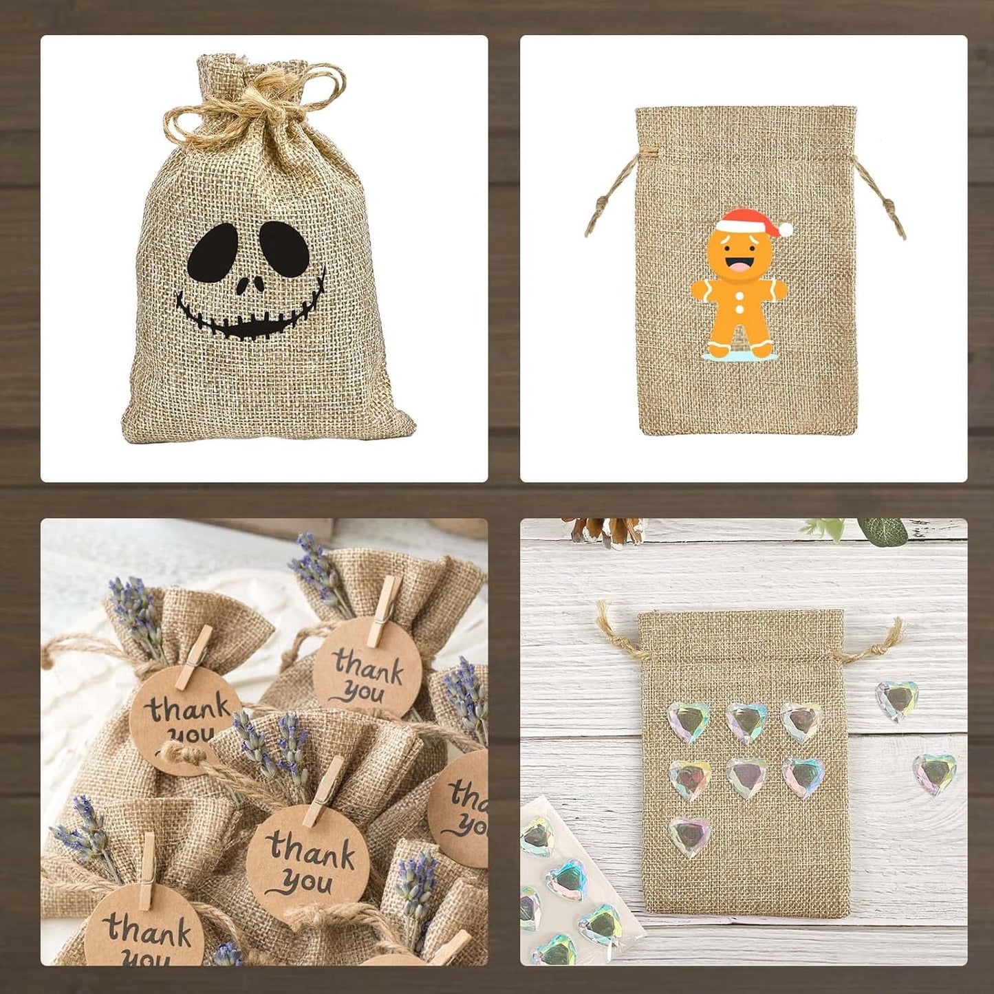 Jutieuo 25pcs Small Burlap Bags with Drawstring - 4x6 Inch Reusable Premium Linen Sacks Bags with Tag and String, Mini Gift Bag for Wedding Party Favor, Jewelry Pouches, Coffee, DIY Craft