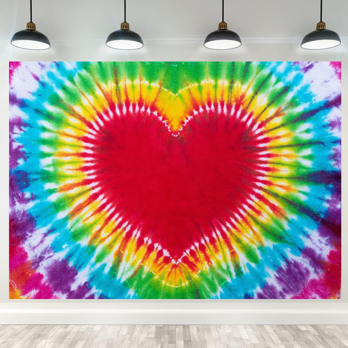 Hippie Backdrop 12x8ft 60s 70s Backgrounds Tie Dye Theme Party Decorations Hippie Supplies Photo Booth Props