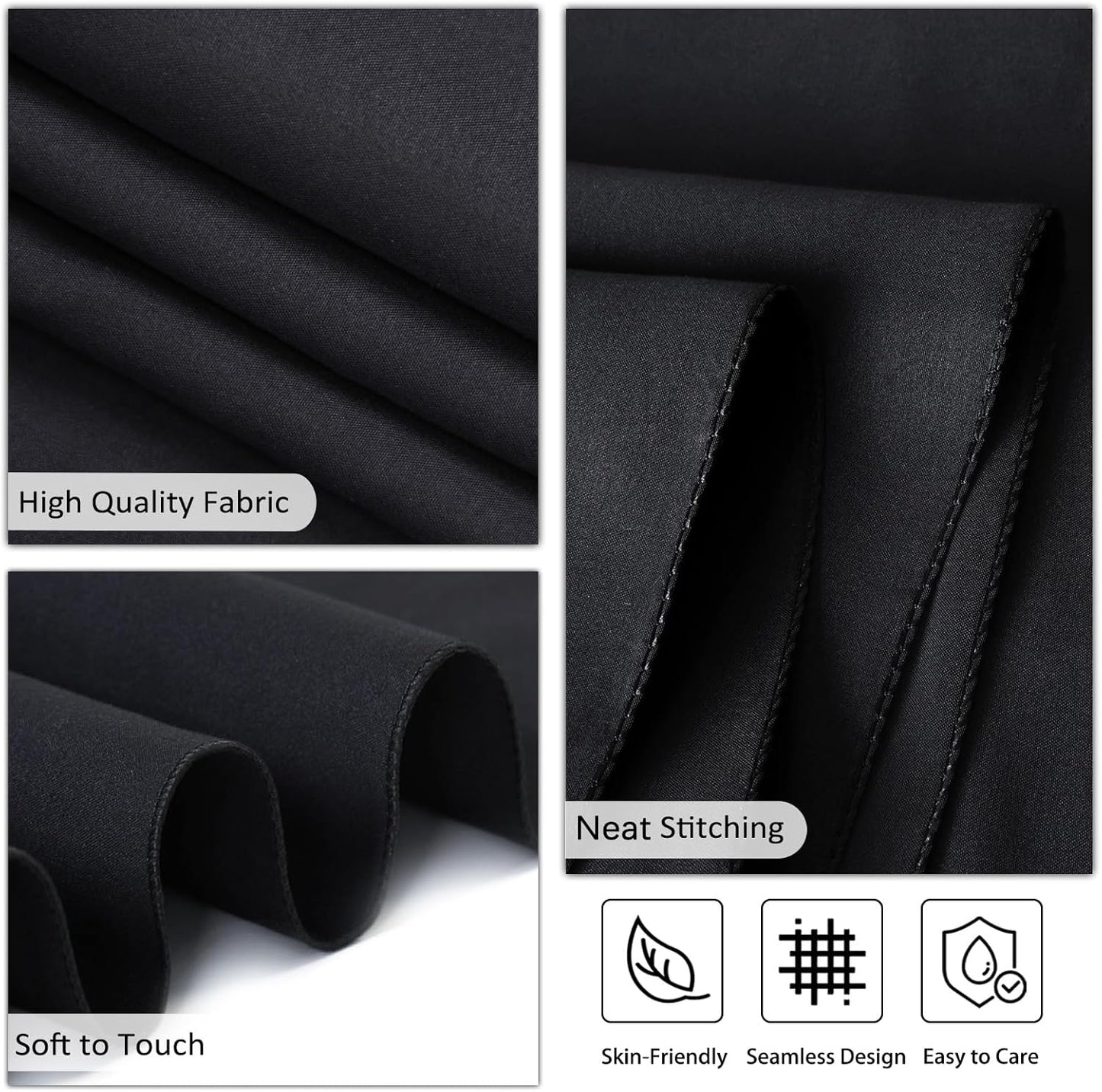 8 Pack Black Tablecloths 60 x 84 Inch Rectangular Table Cloths for Rectangle Tables 4ft, Wrinkle Resistant Black Table Cloth Washable Polyester Fabric for Buffet Wedding Party Banquet