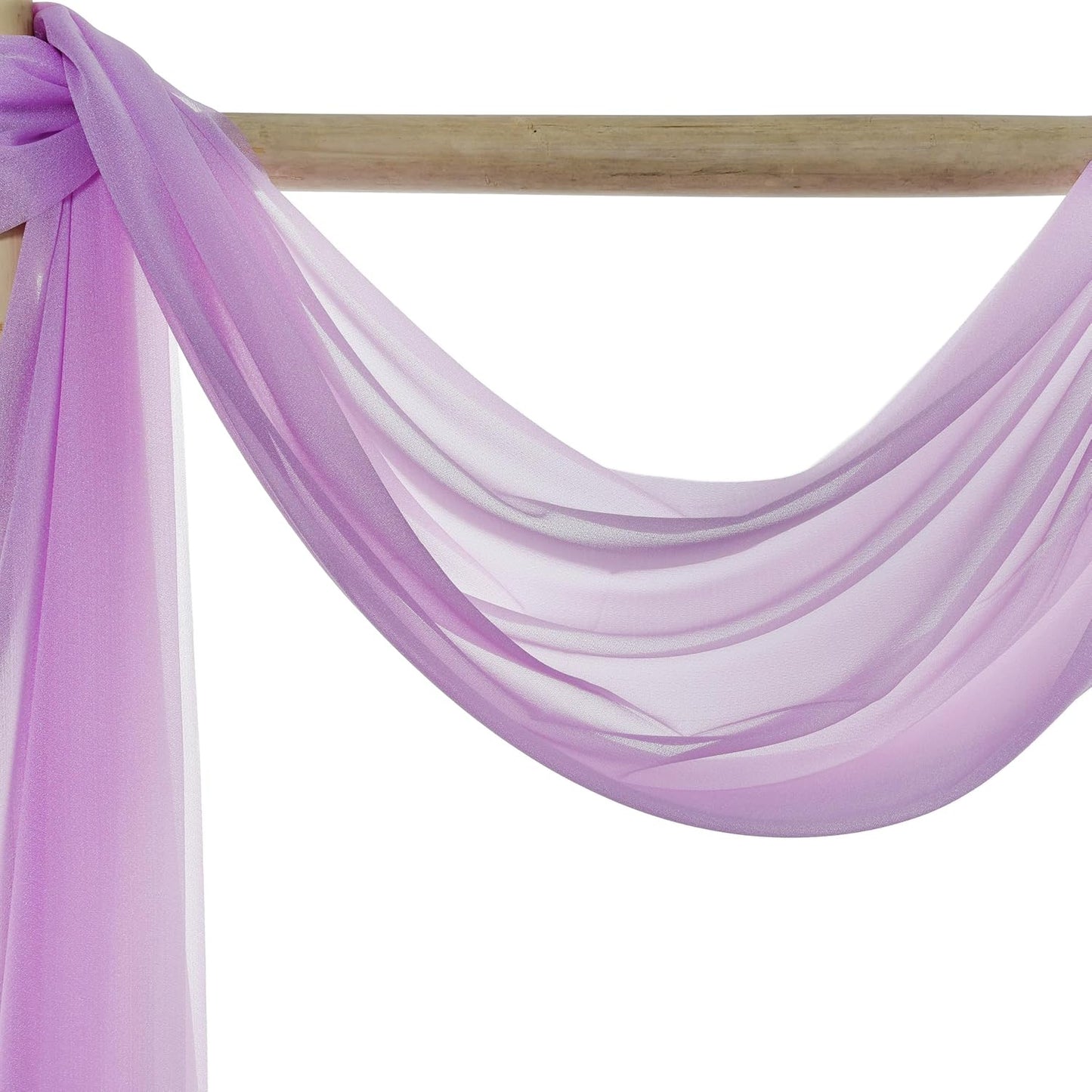 VDS Pack of 1 Panel (30 Inch X 40 Feet) Wedding Arch Draping Fabric Sheer Chiffon Fabric Drapery for Wedding Ceremony Reception Swag Backdrop Canopy Chuppah ARBO Altars Decoration (Orchid)