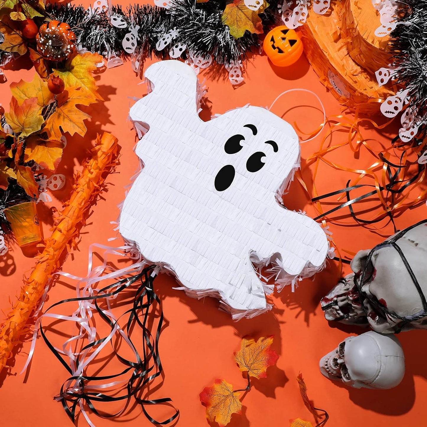 Leitee Halloween Pinatas Spooky Ghost Pinata Halloween Mexican Pinatas for Kids Boys Girls Birthday Party Carnival Festival Decor Supply, 15.8 x 11.8 x 3.2 Inch(Shock)