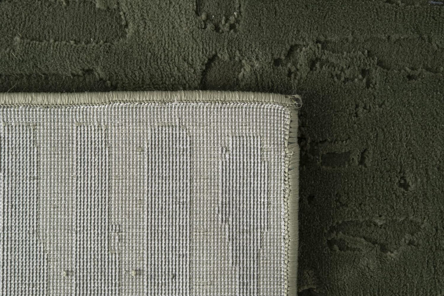 Revival Rugs Shell 3'11"x6'1" Machine Washable Area Rug for Kitchen Bedroom - 100% Recycled Oeko-TEX Certified, Medium Pile, Green