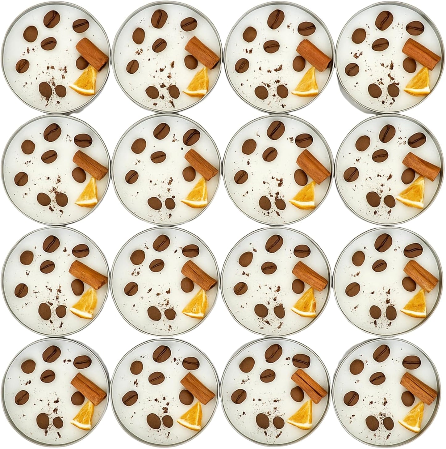 Coffee Scented Soy Wax Candle Favors with Hand-Placed Orange and Cinnamon Stick - Handmade Gift Set for Wedding Guest - Bridal Shower Baby Shower Birthday (90 Pieces)