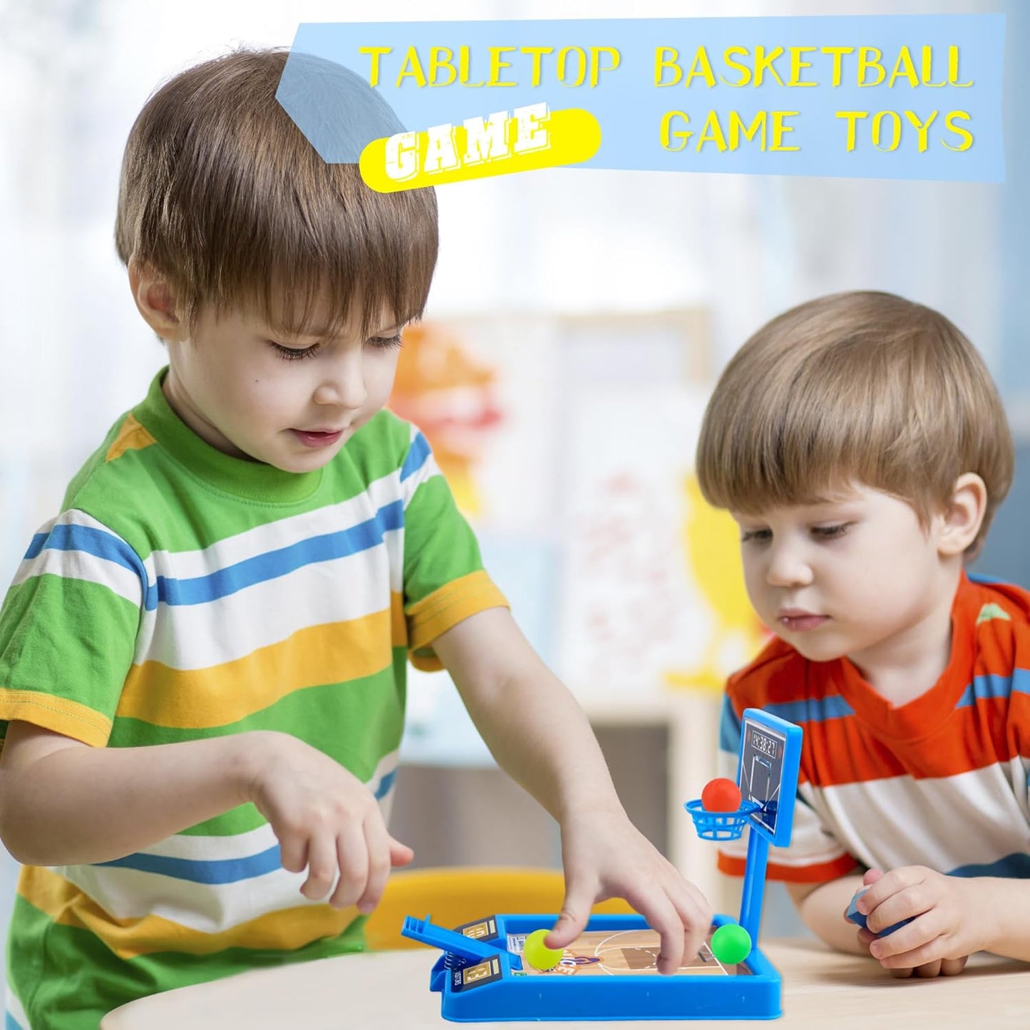 8 Pack Tabletop Basketball Game Mini Basketball Game Desktop Basketball Toys for Kids Toys Girls Party Favors Classroom Prizes, 2 Colors