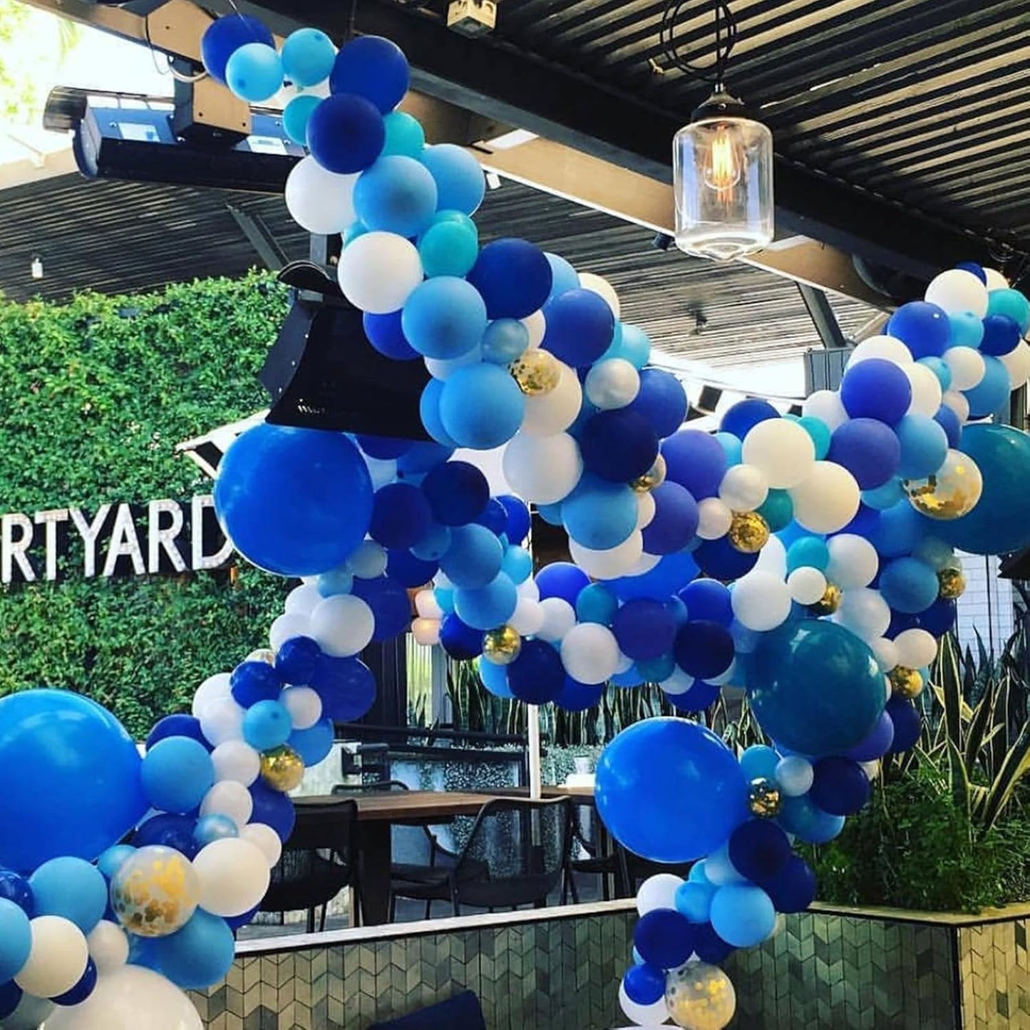 Blue and White Balloons Garland Arch Kit, Blue Balloon Arch Kit with Different Sizes for Baby Shower, Birthday, Graduation Party Decorations