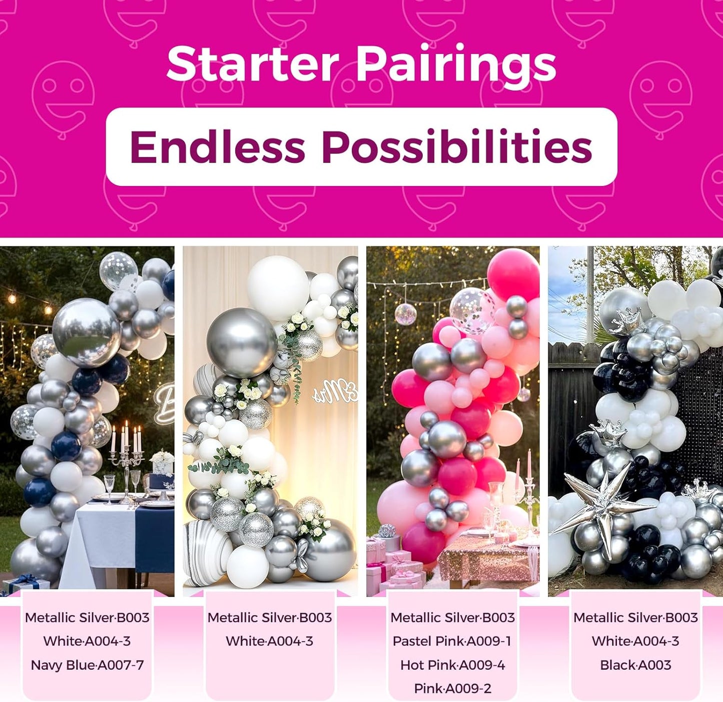 Bezente Silver Metallic Chrome Latex Balloons, 100 Pack 12 inch Silver Round Helium Balloons for Wedding Graduation Anniversary Bridal Shower Birthday Bachelorette Party Decorations