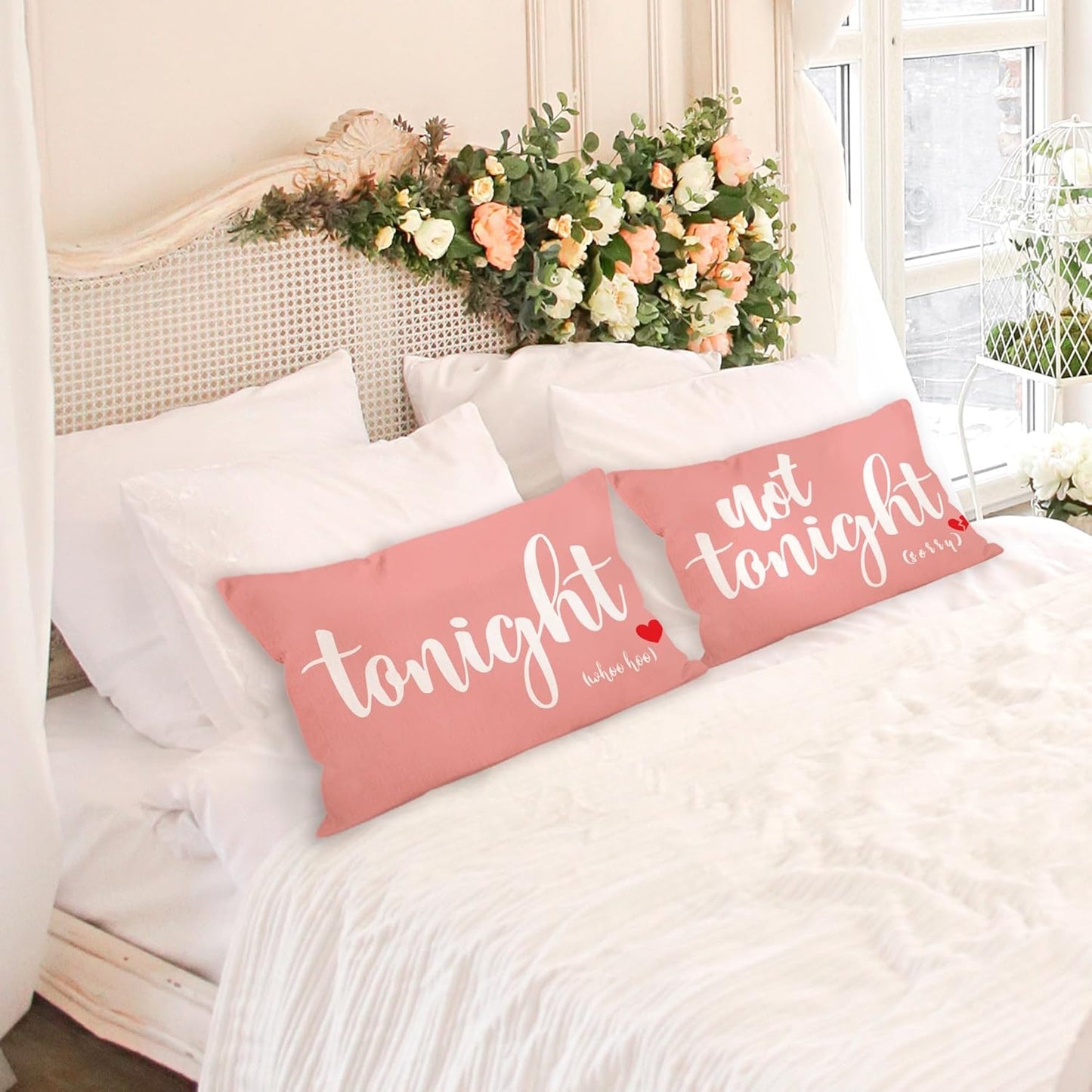 Mancheng-zi Bridal Shower and Wedding Gift - 12x20 Pillow Cover for Bride to Be - Funny Throw Pillows for Bedroom (Pink)