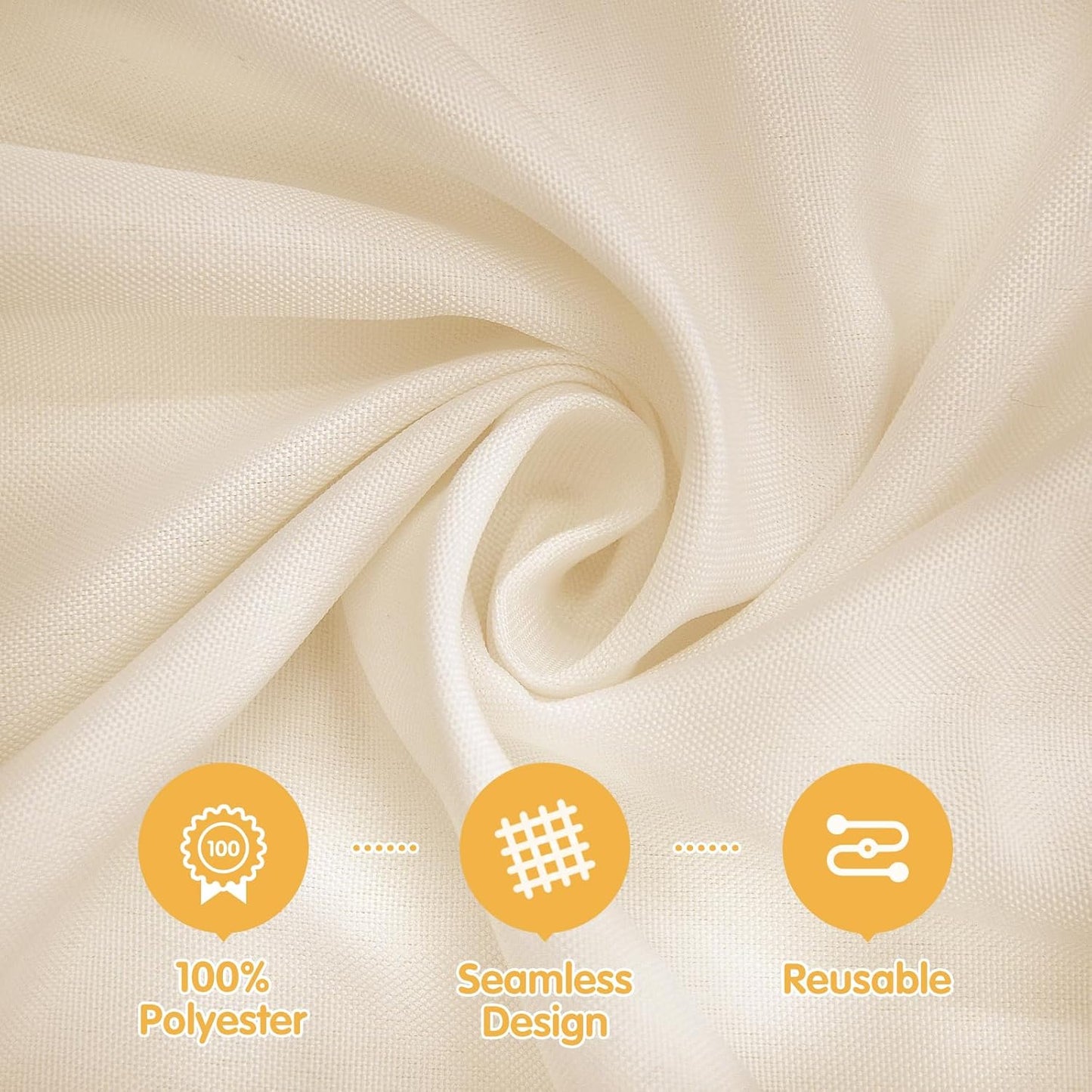 BRILLMAX 4 Pack Beige Round Tablecloths 108 Inch - Circle Bulk Linen Polyester Fabric Washable Table Cloth Cover for Wedding Reception Banquet Birthday Party Buffet Restaurant