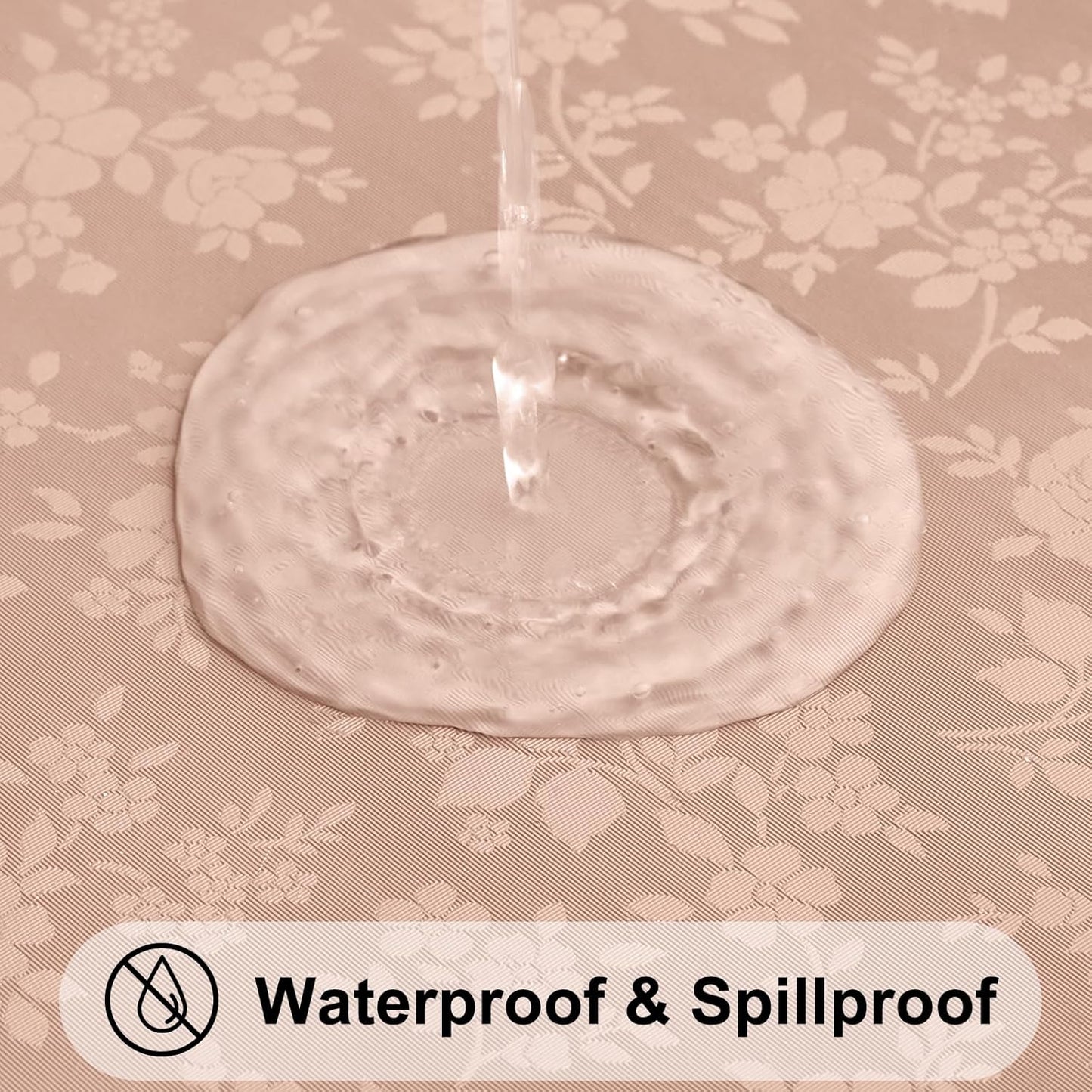 Smiry Rectangle Table Cloth, Waterproof Heavy Duty Vinyl Tablecloths, Wipeable Washable Table Cover for Kitchen and Dining Room (Tan, 54" X 78")