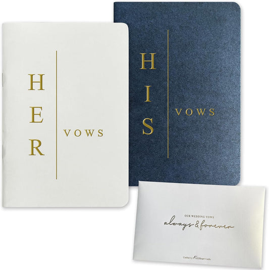 Vow Books His and Hers Wedding Vow Books Bride and Groom Vow Books Wedding Essentials Wedding Accessories(TR-HH-Navy)