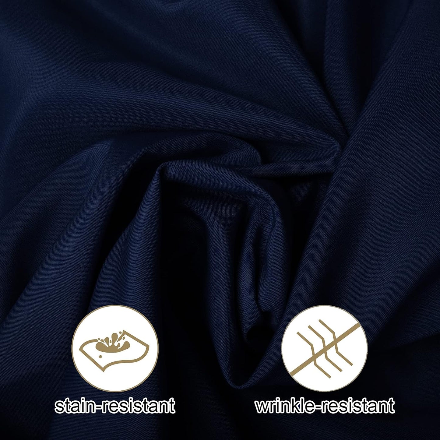 Ascoza 2pack 90 Inch Navy Round Tablecloth in Washable Polyester Fabric for Wedding/Banquet/Restaurant/Parties…