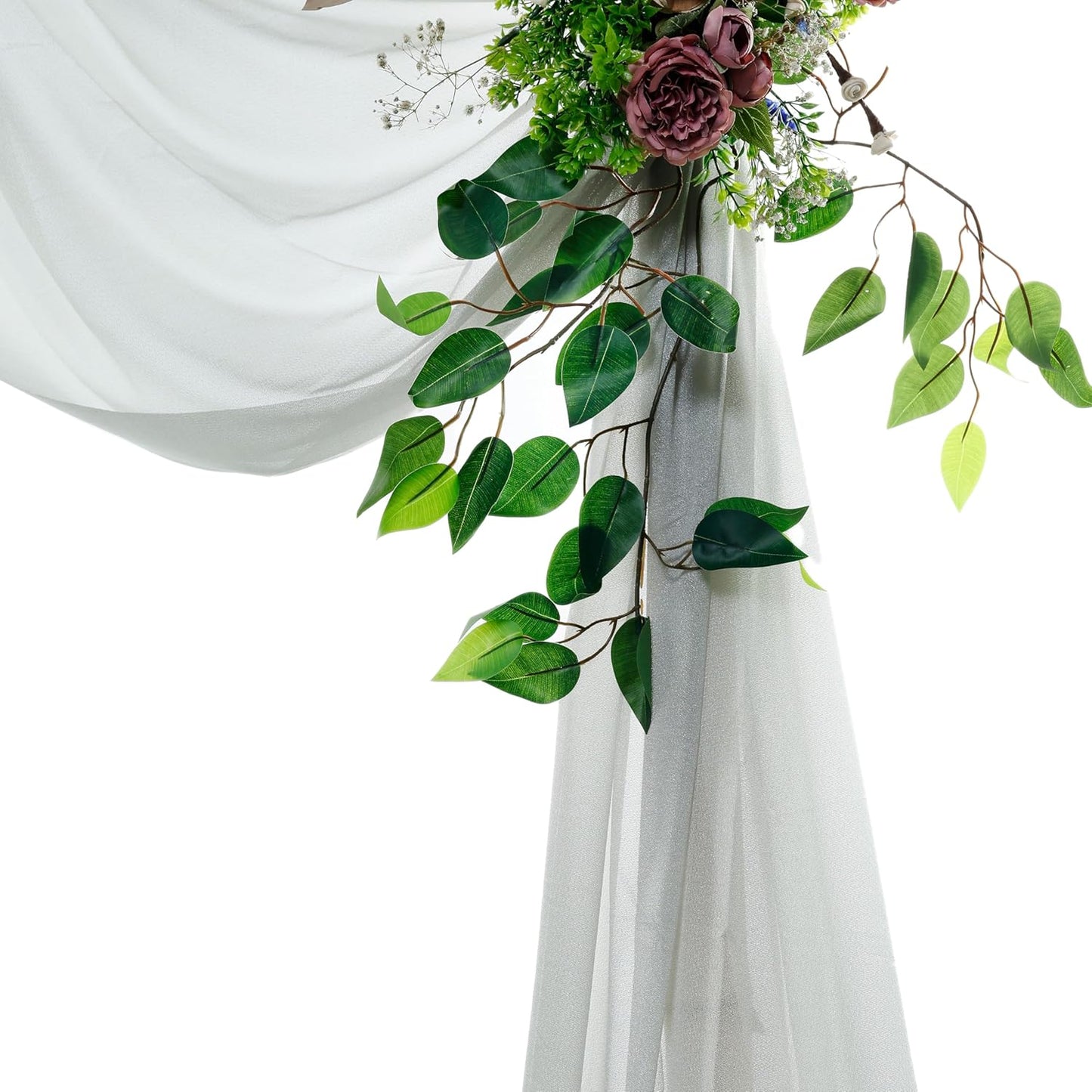 VDS Pack of 1 Panel (30 Inch X 40 Feet) Wedding Arch Draping Fabric Sheer Chiffon Fabric Drapery for Wedding Ceremony Reception Swag Backdrop Canopy Chuppah ARBO Altars Decoration (Grey)