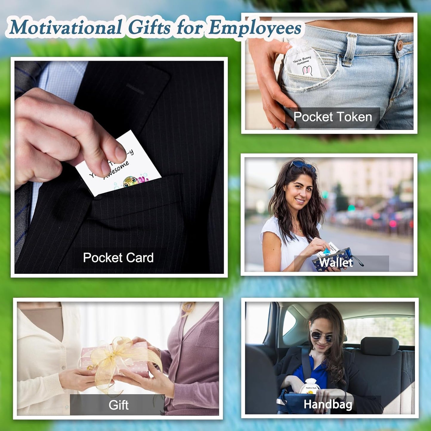 100 Set Employee Appreciation Gifts Bulk for Thank You Staff Back to School Student Teacher Office Coworker Nurse Pocket Gifts Animal Pun Inspirational Note Cards Turtle Shark Frog Duck Rabbit Favors